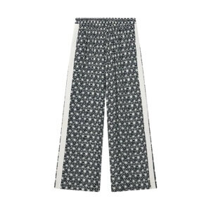 Mint Velvet Navy Geometric Print Wide Trousers